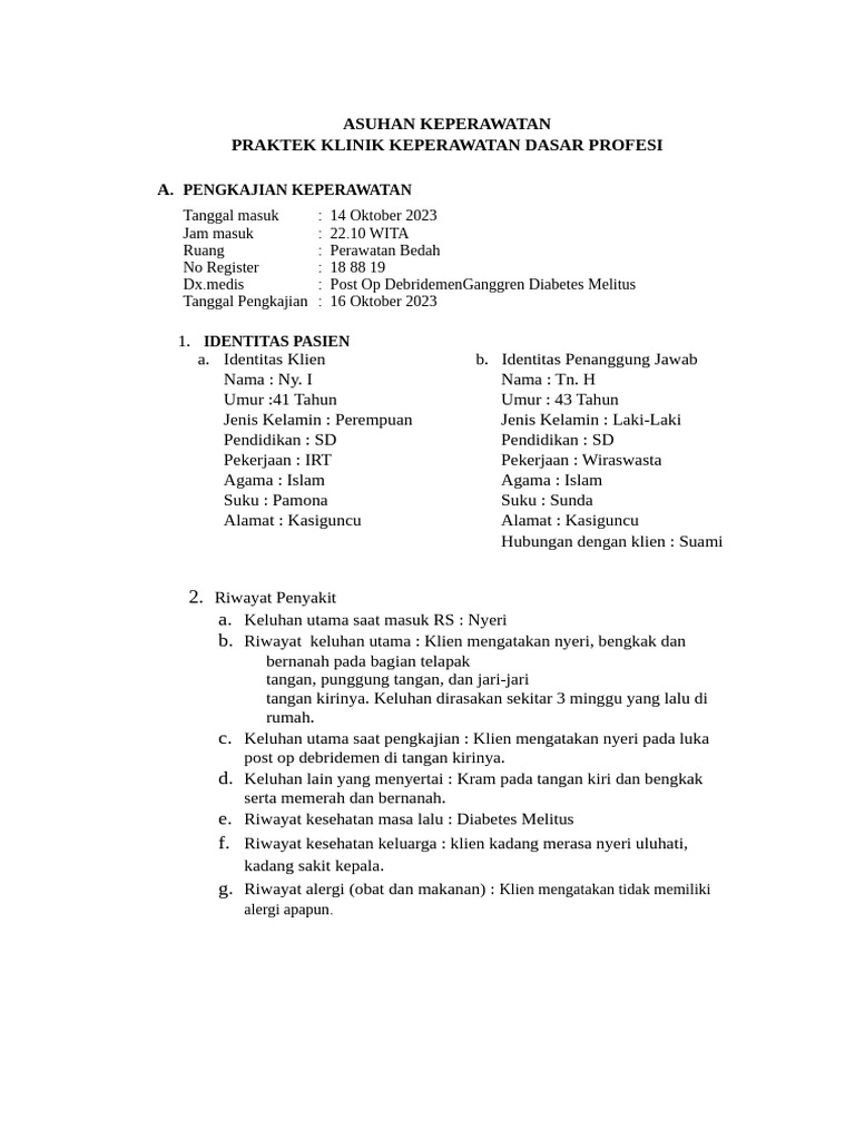 Format Asuhan Keperawatan Nyeri Dm Copy Pdf