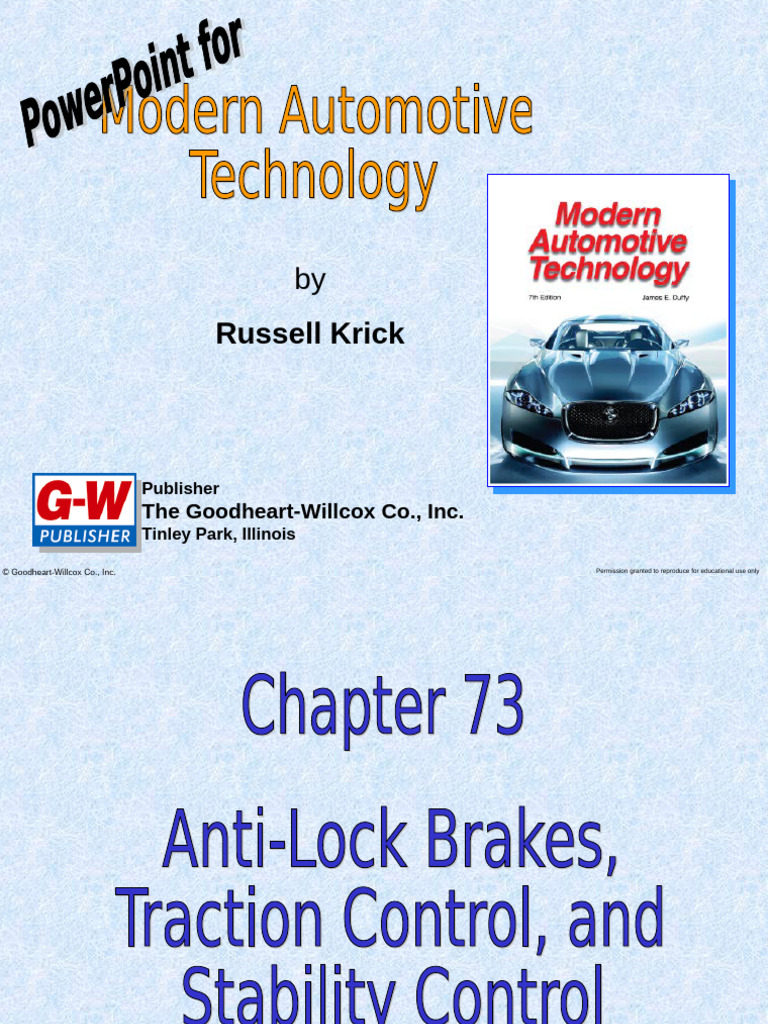 Chapter 73 Anti-Lock Brakes. Traction Control and Stability Control | PDF