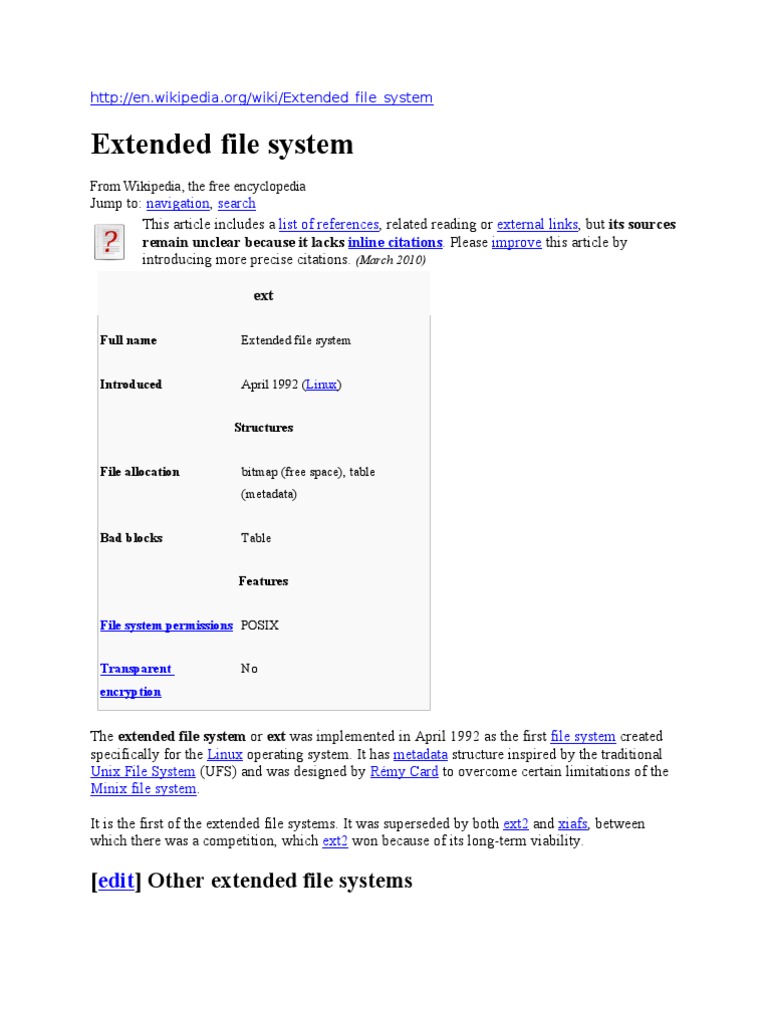 Extended File System PDF File System Utility Software