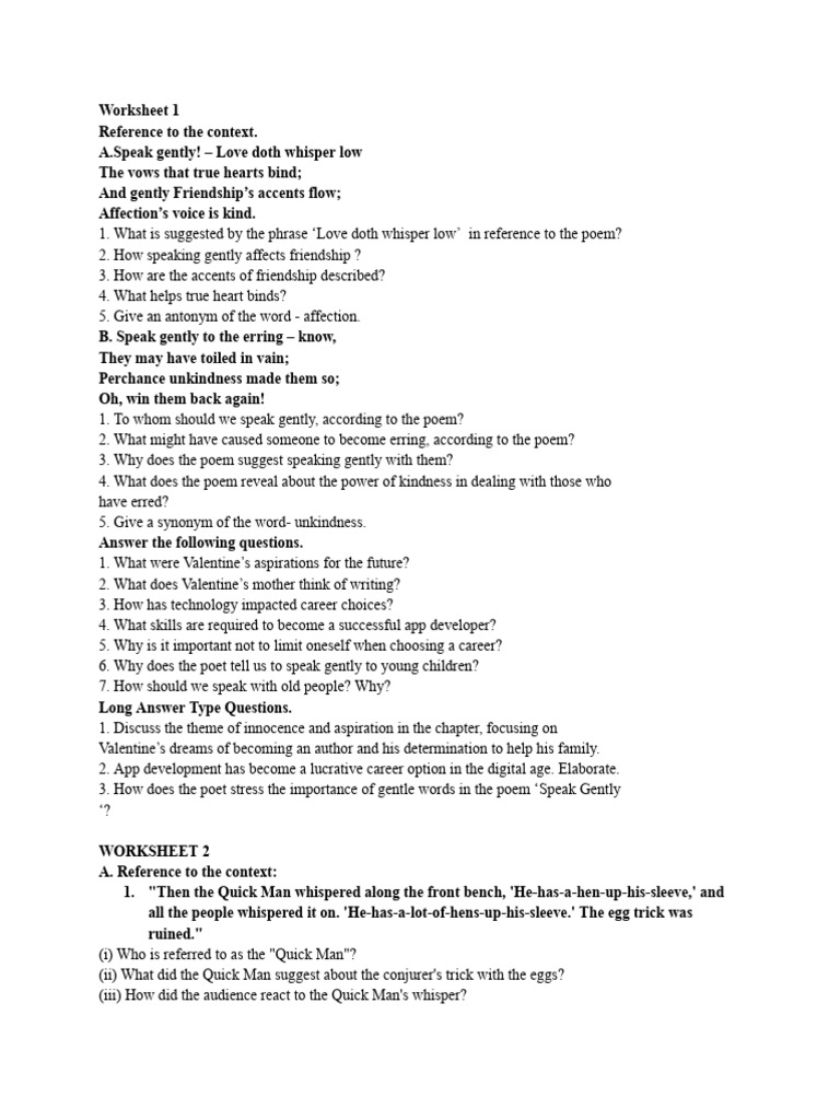 Worksheet | PDF