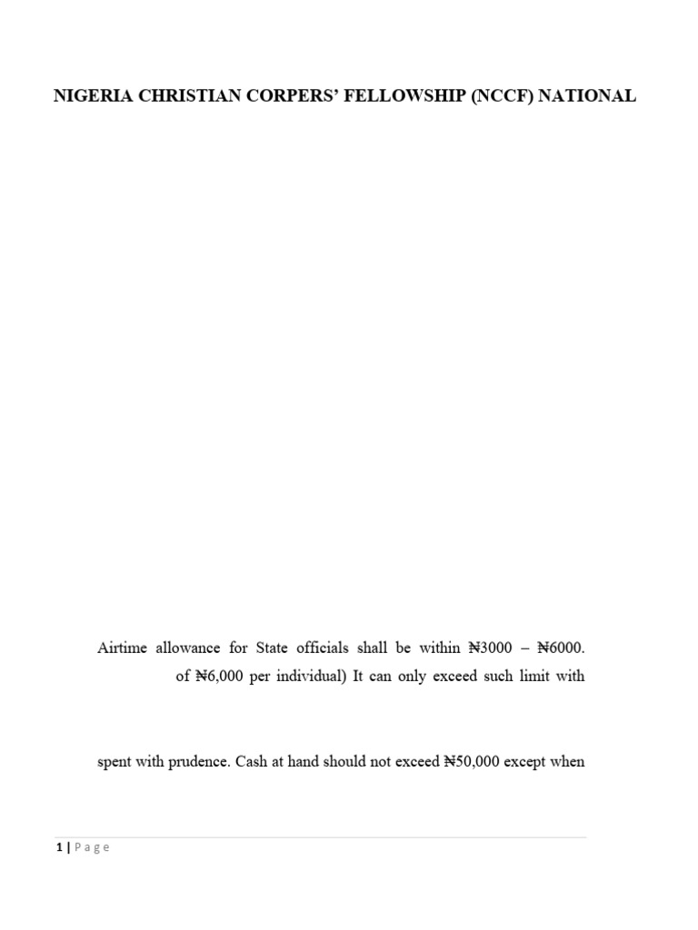 NCCF Financial Guidelines and Resolutions | PDF