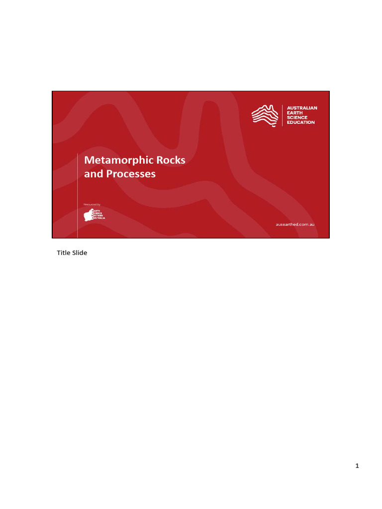 Metamorphic Rocks and Processes Presentation Notes | PDF