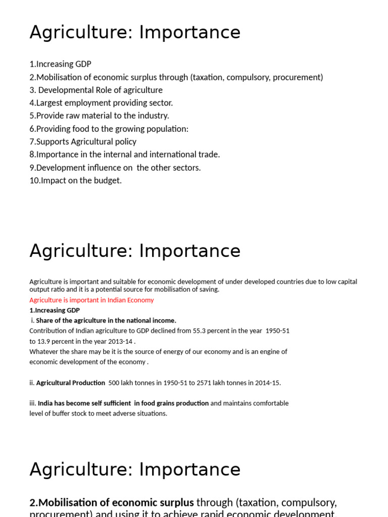 Significance of Agriculture in Economy | PDF | Debt | Agriculture