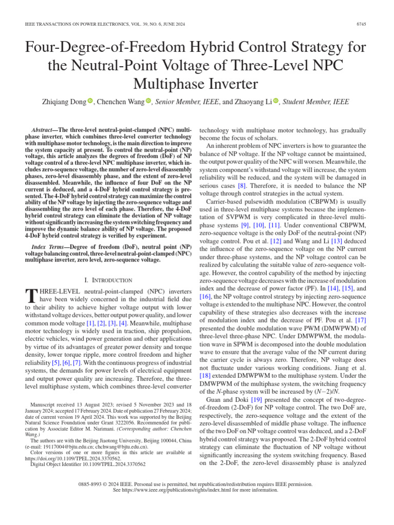 Four-Degree-of-Freedom Hybrid Control Strategy For The Neutral-Point ...