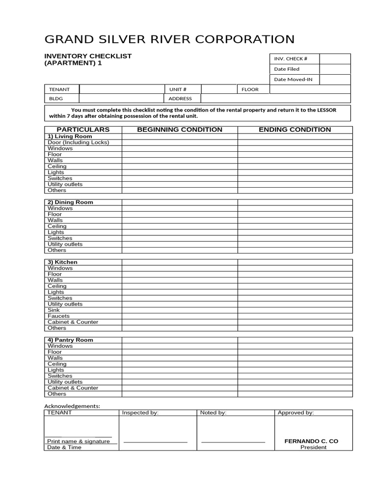 Checklist Form | PDF