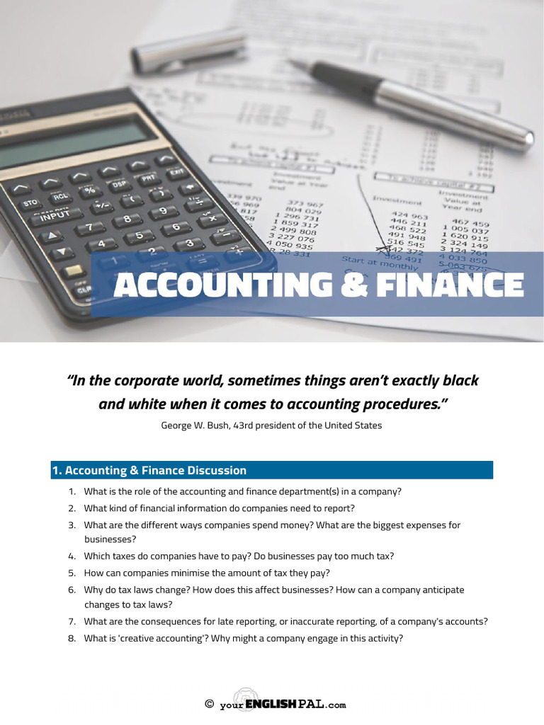 Accounting and Finance | PDF