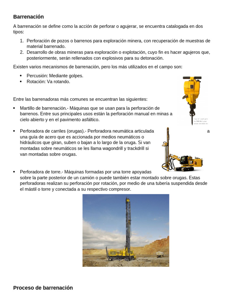 Proceso de Barrenación | PDF