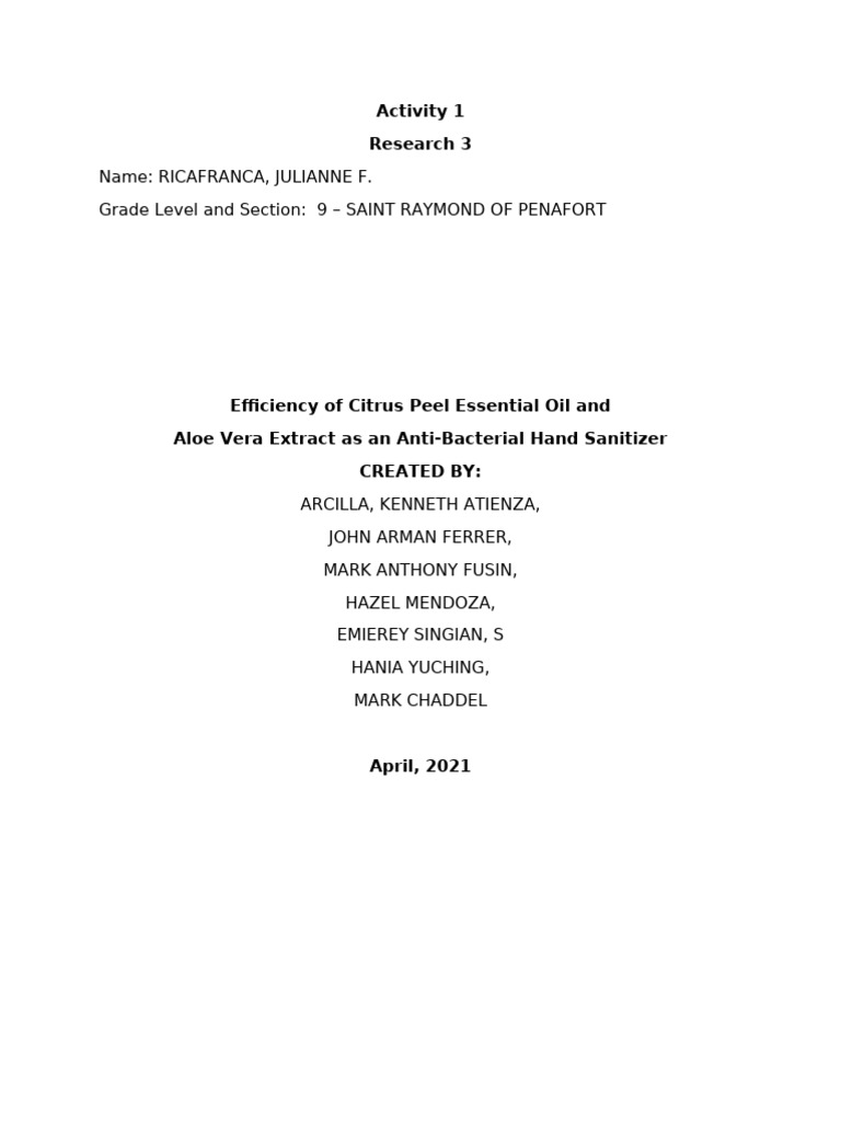 Activity 1 Template | PDF