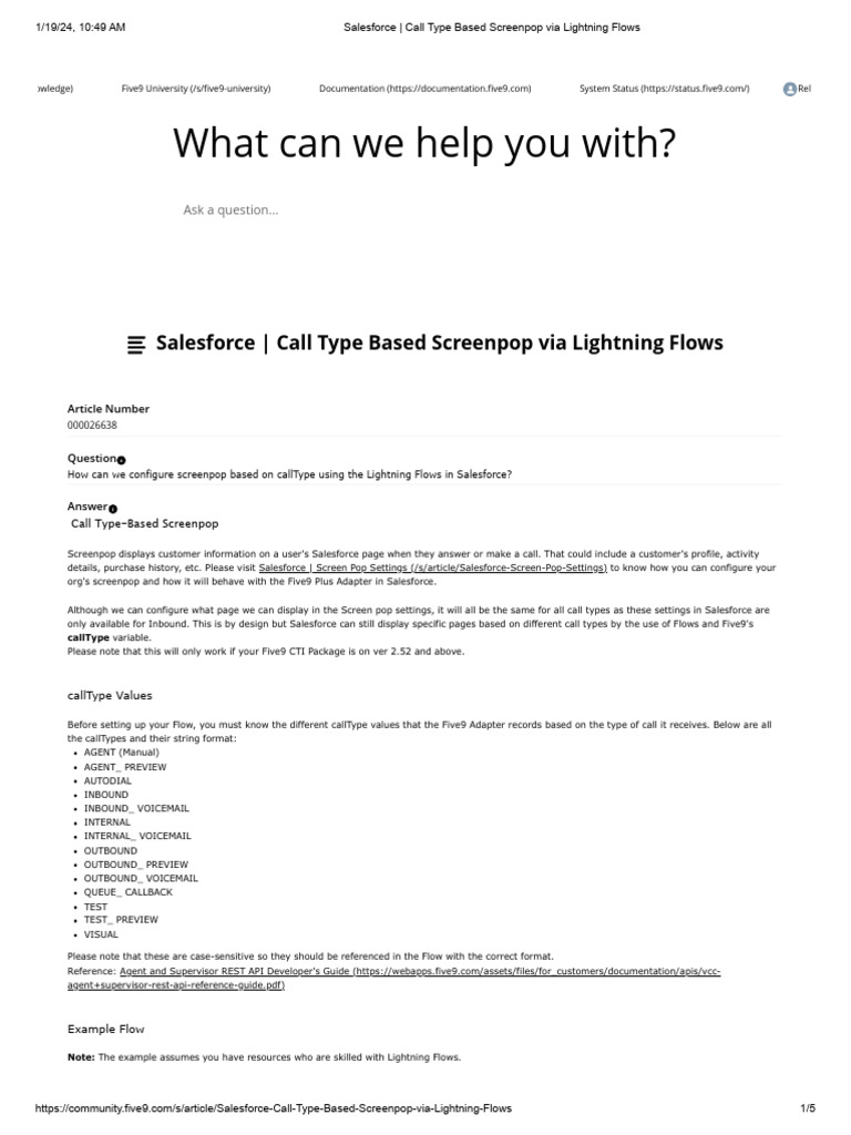 Salesforce call type based screenpop via lightning flows pdf