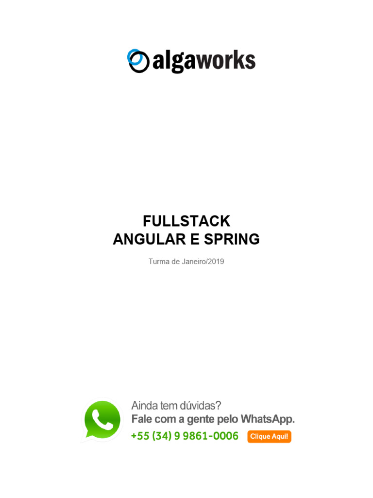 Curso Online Fullstack Angular e Spring | PDF | Java Script | Angular Js