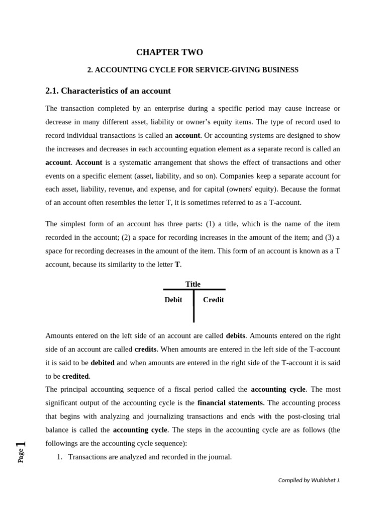 Chapter 2 Acc. Cycle For Service Businesses-Wubex | PDF