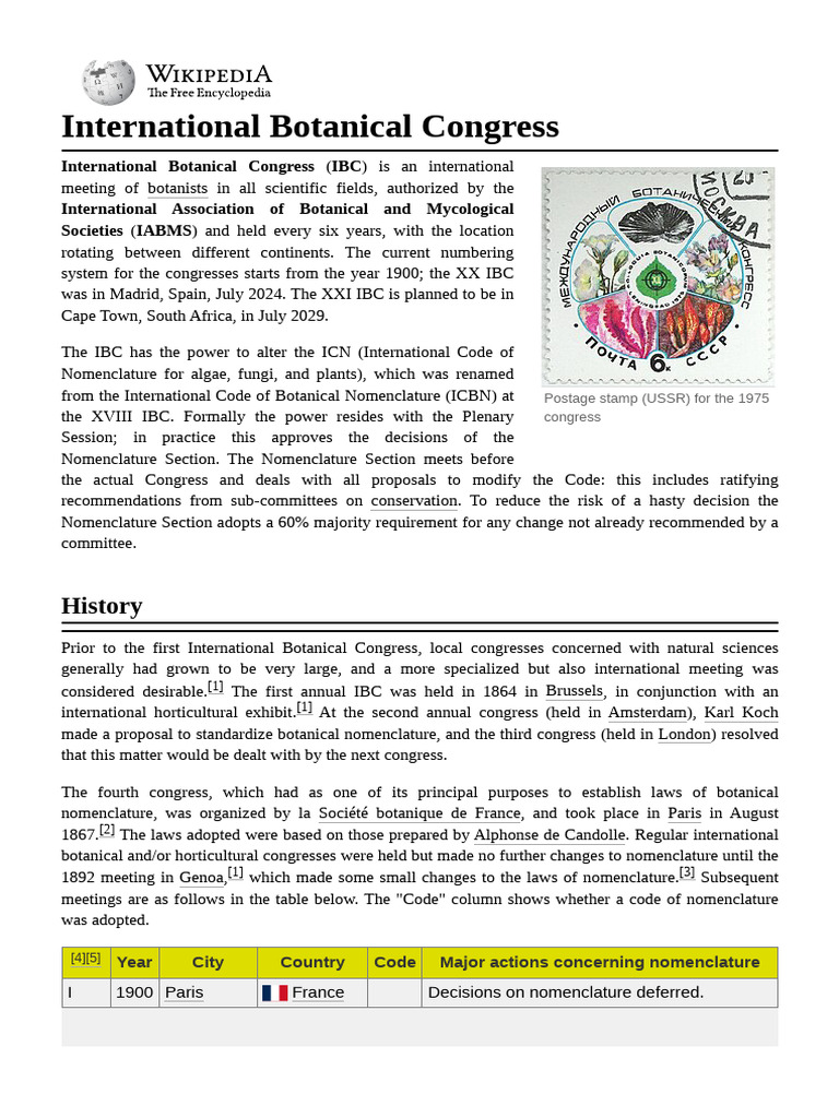 International Botanical Congress | PDF