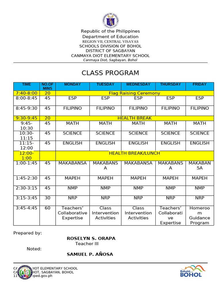 Cdes Class Program 3-6-1 | PDF | Government | Public Administration