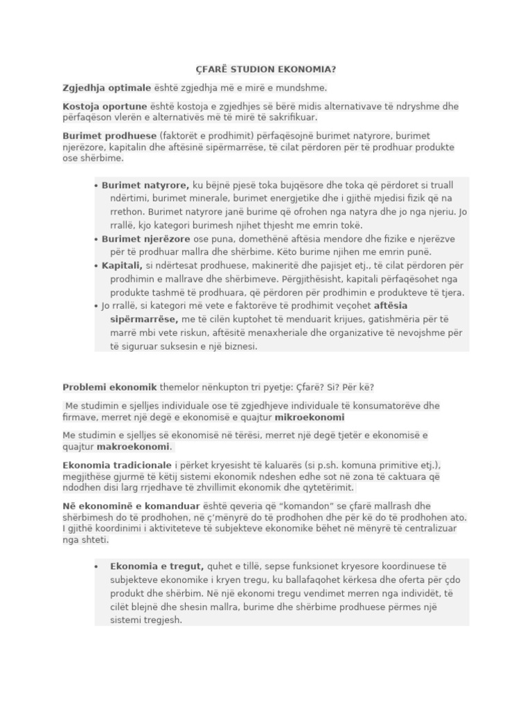 Çfarë Studion Ekonomia | PDF