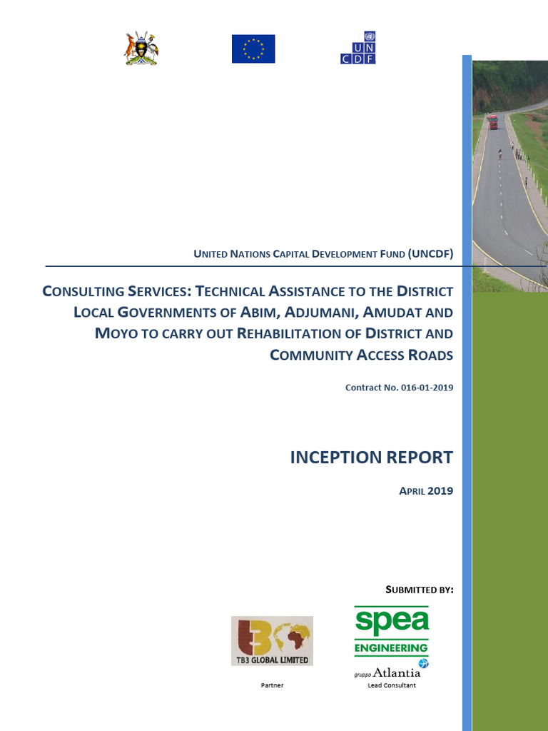 UNCDF Road Rehabilitation Inception Report | PDF | Road | European Union