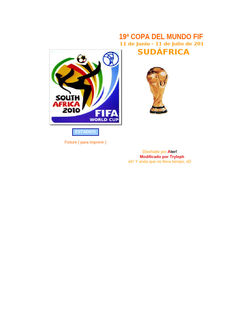 Calendario_Mundial_2010 | PDF