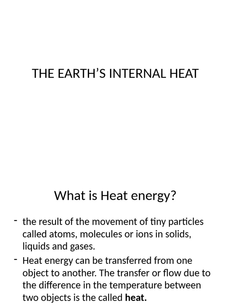 The Earth's Internal Heat | PDF