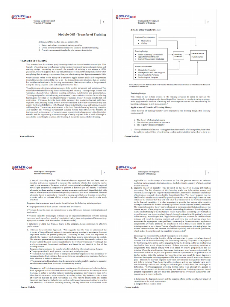 6 - Transfer of Training | PDF