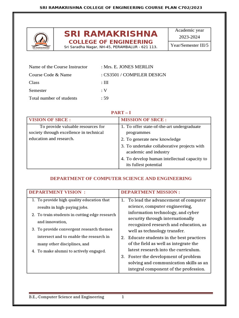 Course Plan - CD | PDF