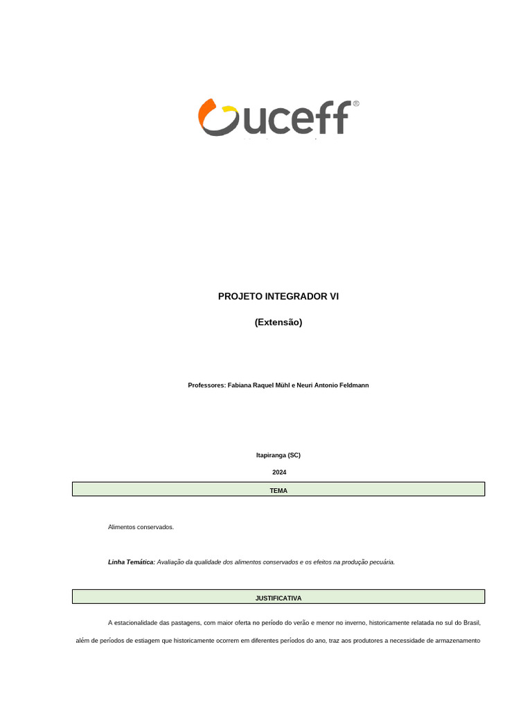 Projeto Integrador VI - 2024 | PDF