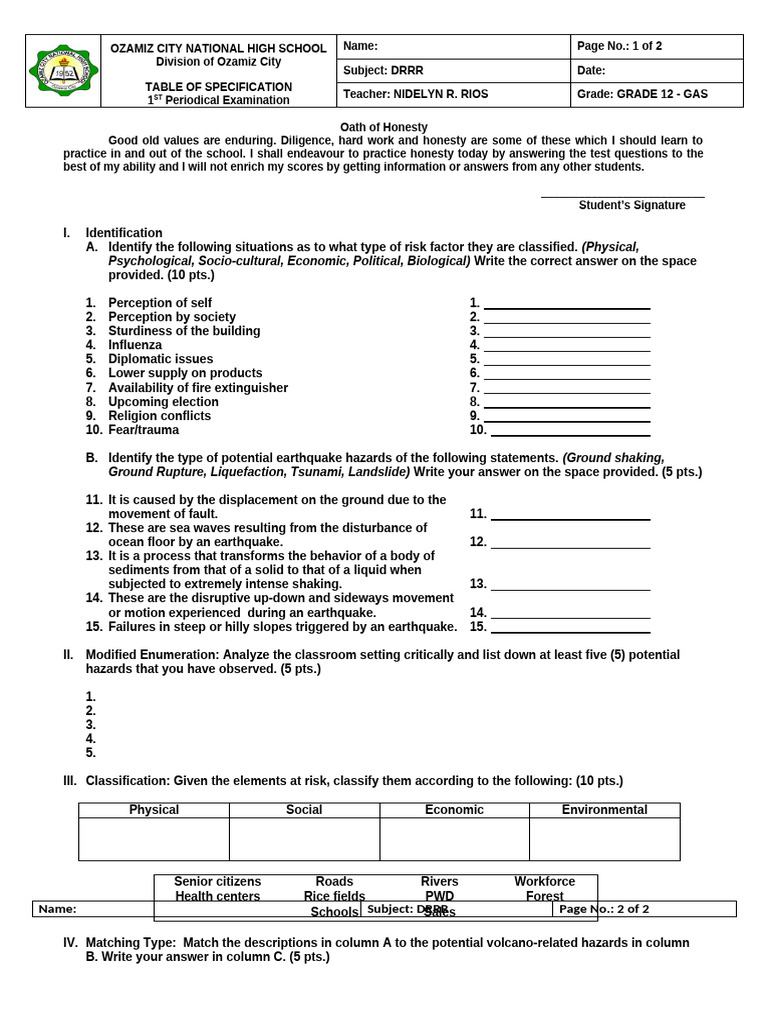 Disaster Readiness and Risk Reduction | PDF | Volcano | Hazards