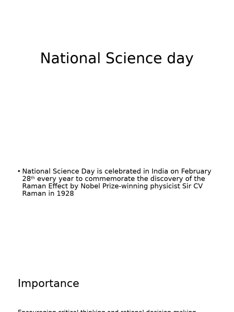 National Science Day | PDF