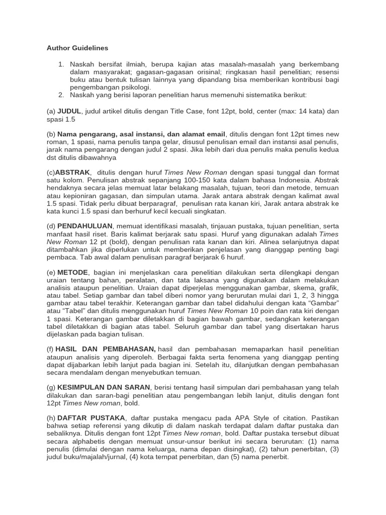 Aturan Penulisan | PDF