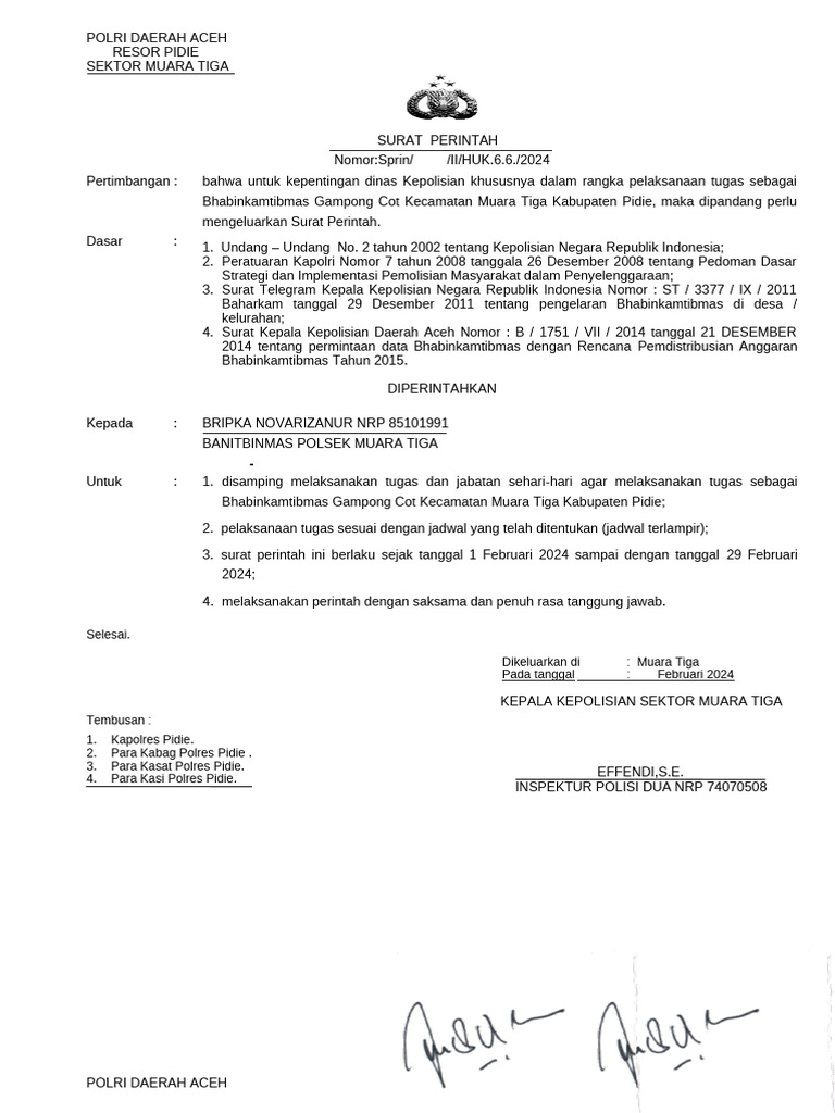 Sprin Sambang Desa | PDF
