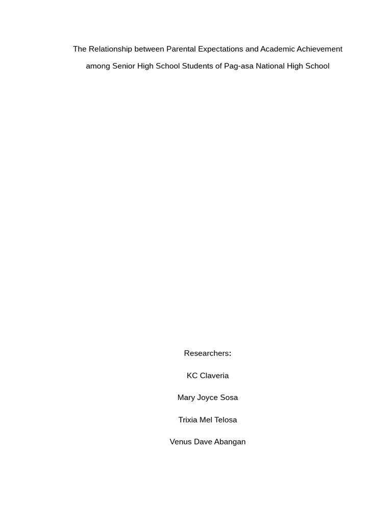 Parental Expectations | PDF