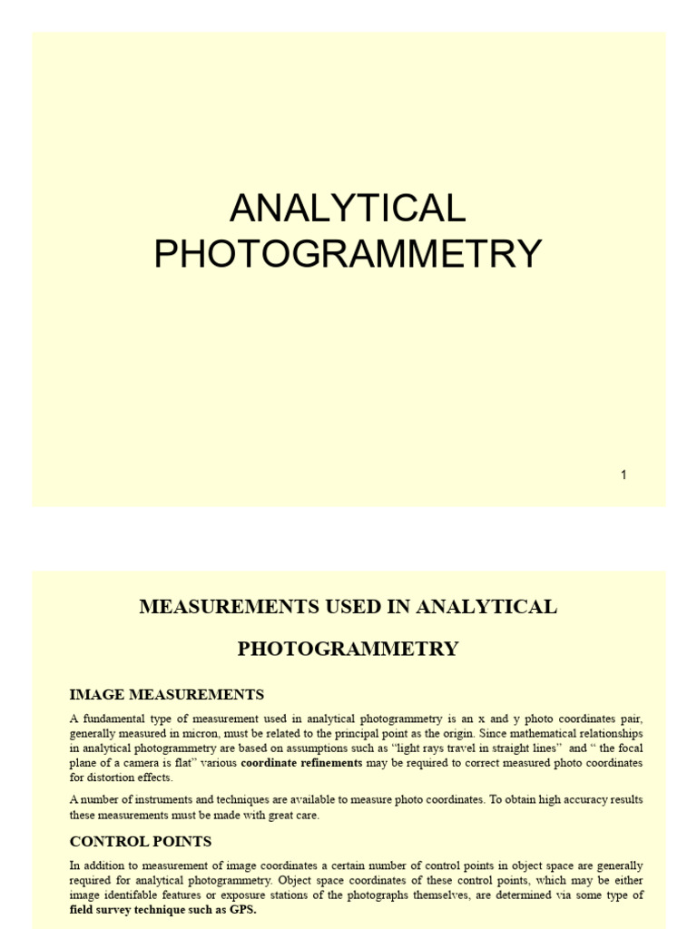 Math Photogrammetry | PDF