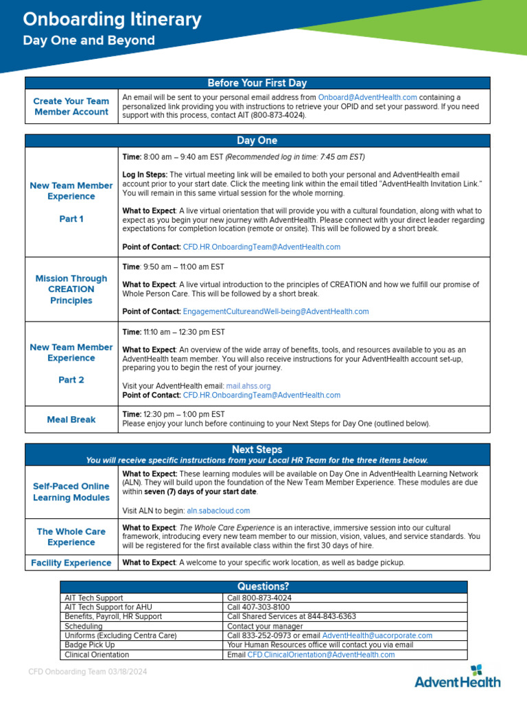 Day 1 and Next Steps For All | PDF