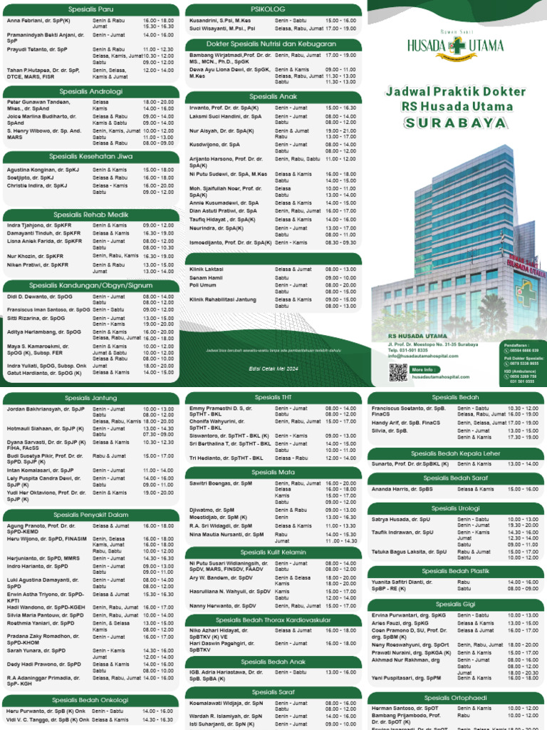 Jadwal Dokter Rshu Mei | PDF