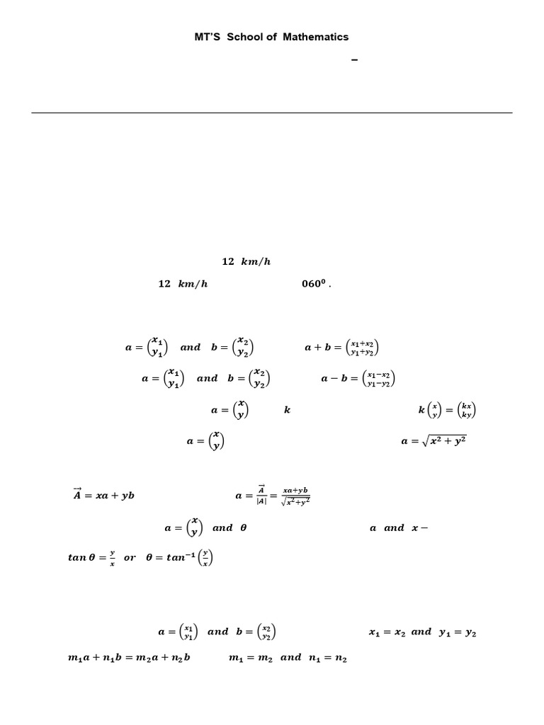 Vector Formula | PDF