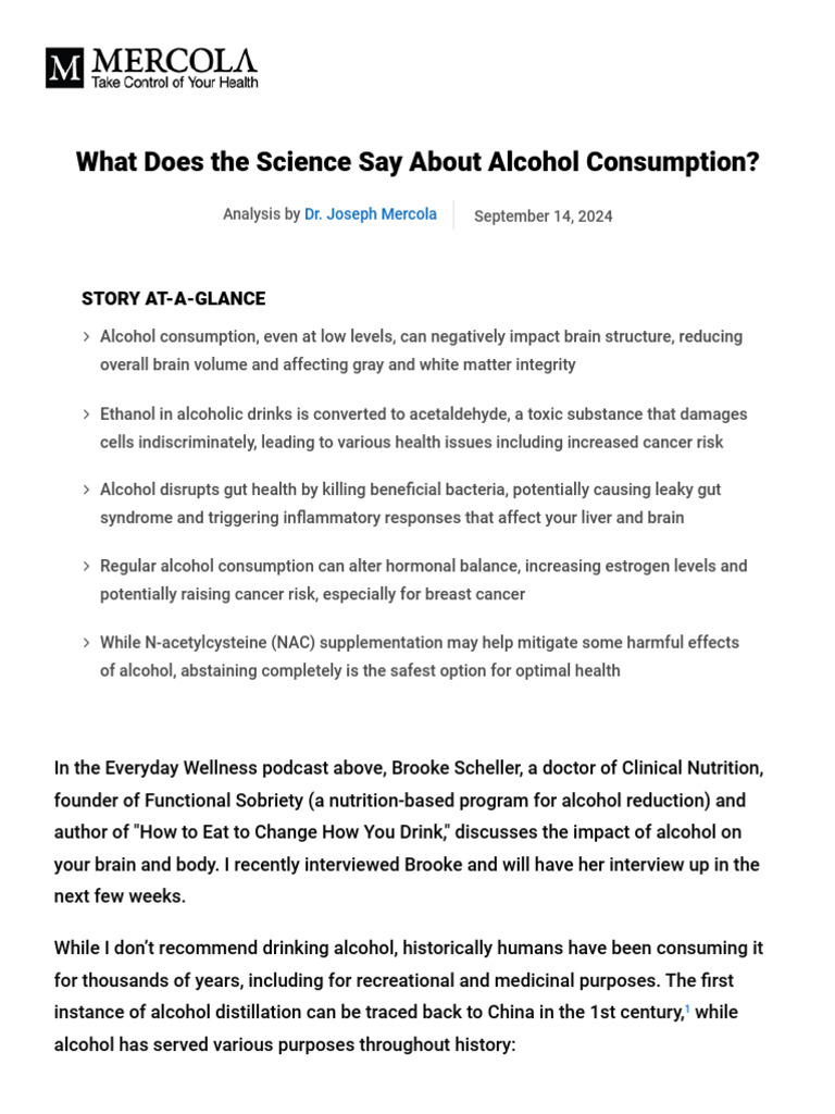 Alcohol Consumption Science PDF | PDF