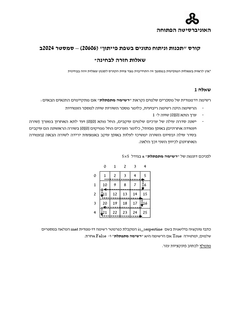 20606-2024ב-שאלות חזרה לבחינה | PDF