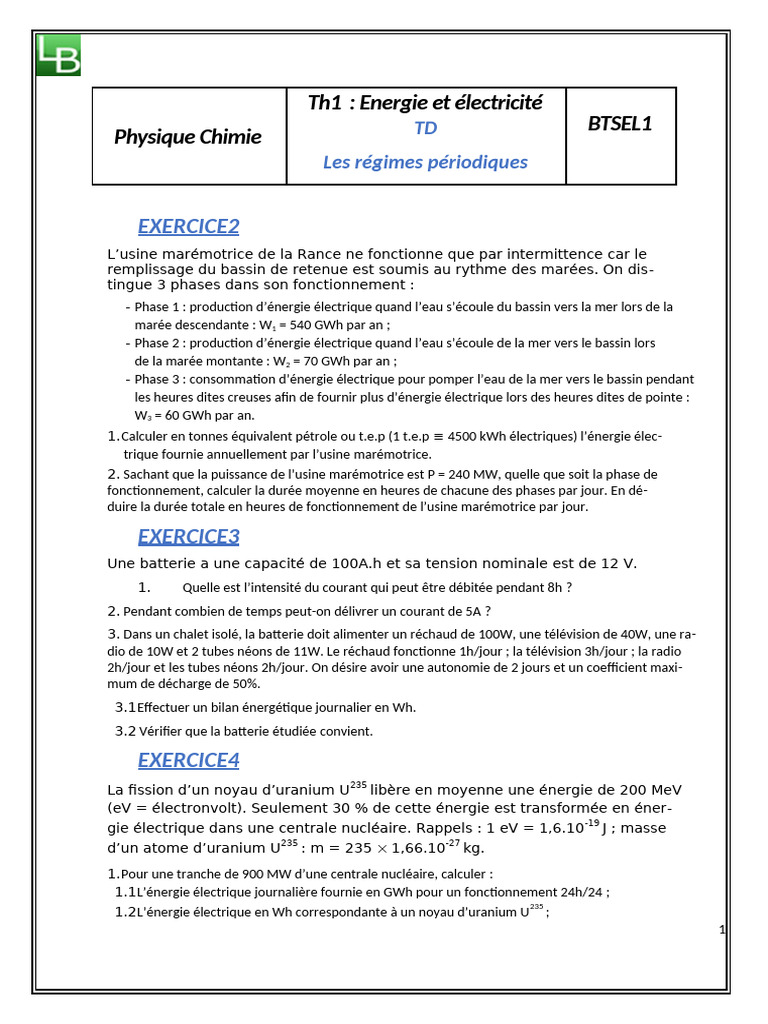 TD C1 Btsel1 | PDF