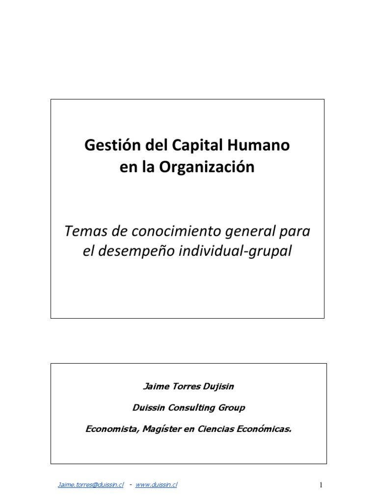 Gestion Capital Humano Organizacion Pdf Recursos Humanos Derecho