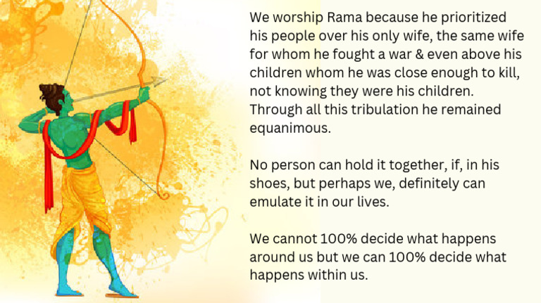 We Worship Rama Because He | PDF