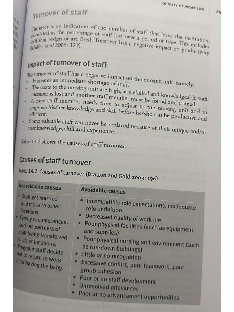 Turnover of Staff | PDF