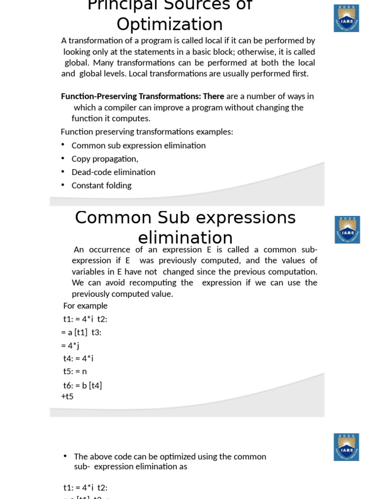 Function-Preserving Transformations: There | PDF