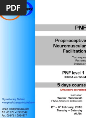 Pnf Course Flyer Pdf Motor Control Physical Therapy