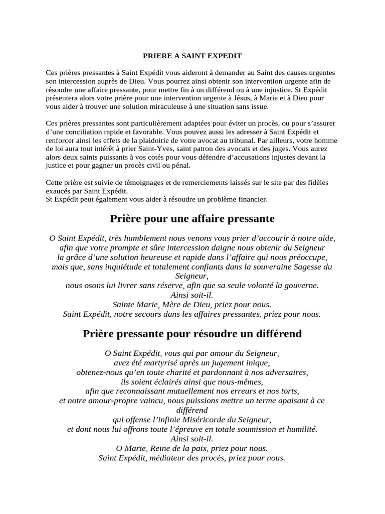 Priere A Saint Expedit | PDF