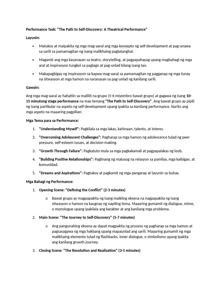 Performance Task Perdev | PDF