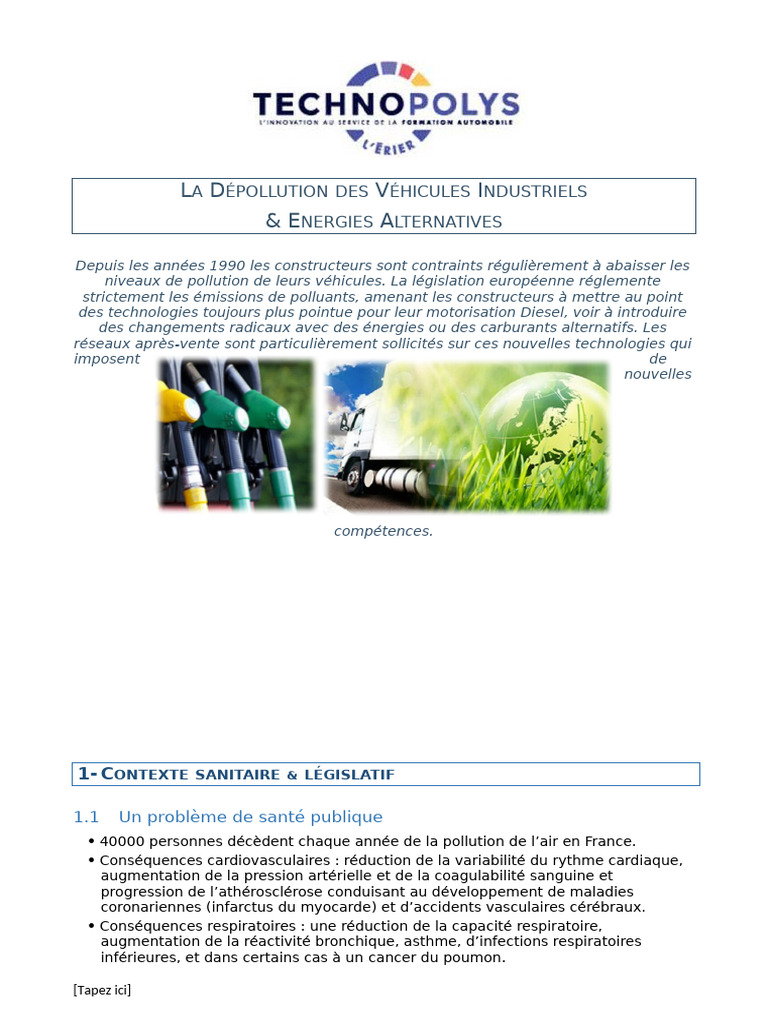 Dépollution des véhicules industriels | PDF | Biogazole | Gaz naturel ...