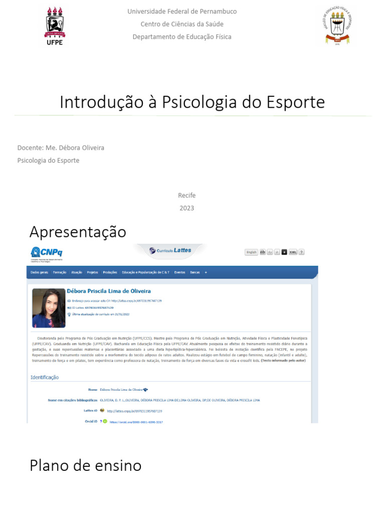Aula 1 Introducao A Psicologia Do Esporte Pdf