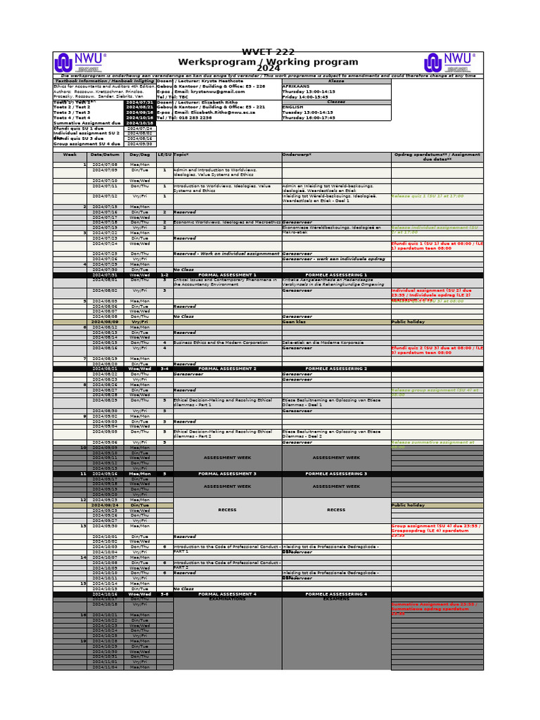 Wvet+222+2024+Work+Program+ +Updated+12+August+2024 | PDF