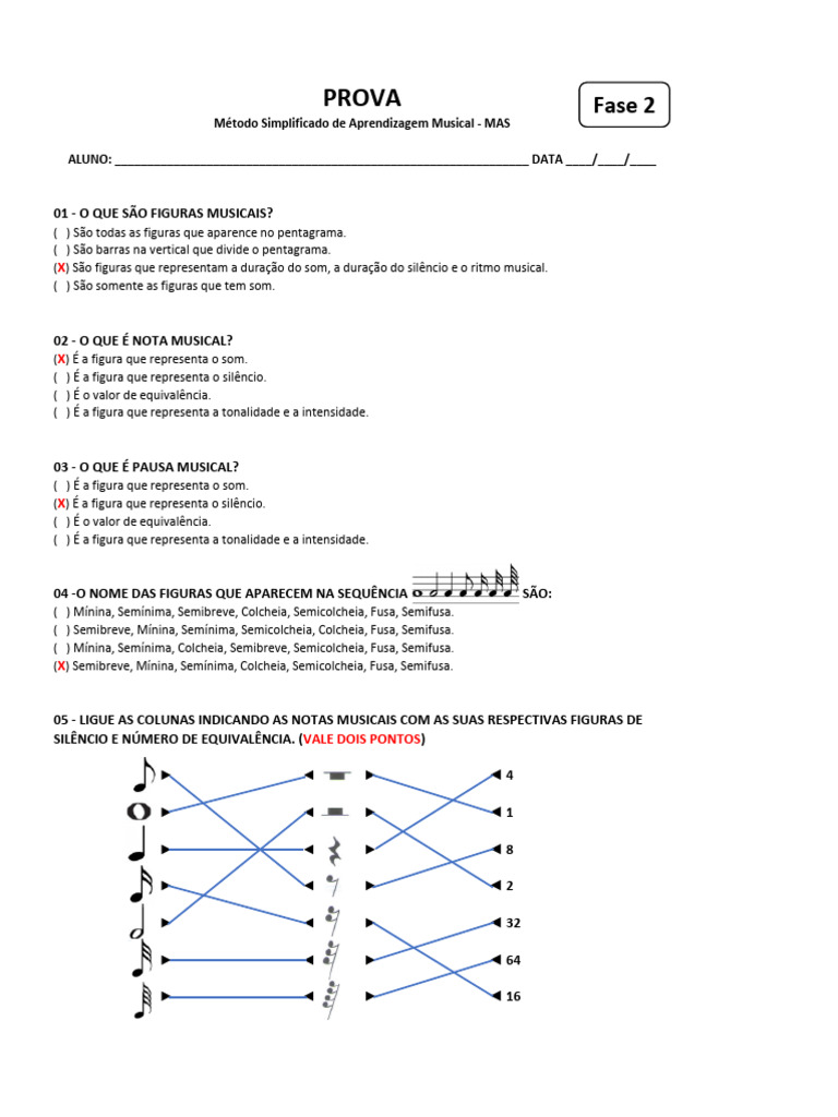Prova Da Fase 2 - Gabarito | PDF