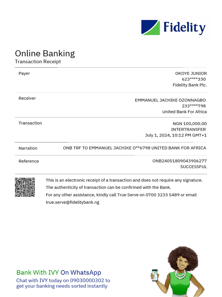Bank Transaction Receipt | PDF | Finance & Money Management