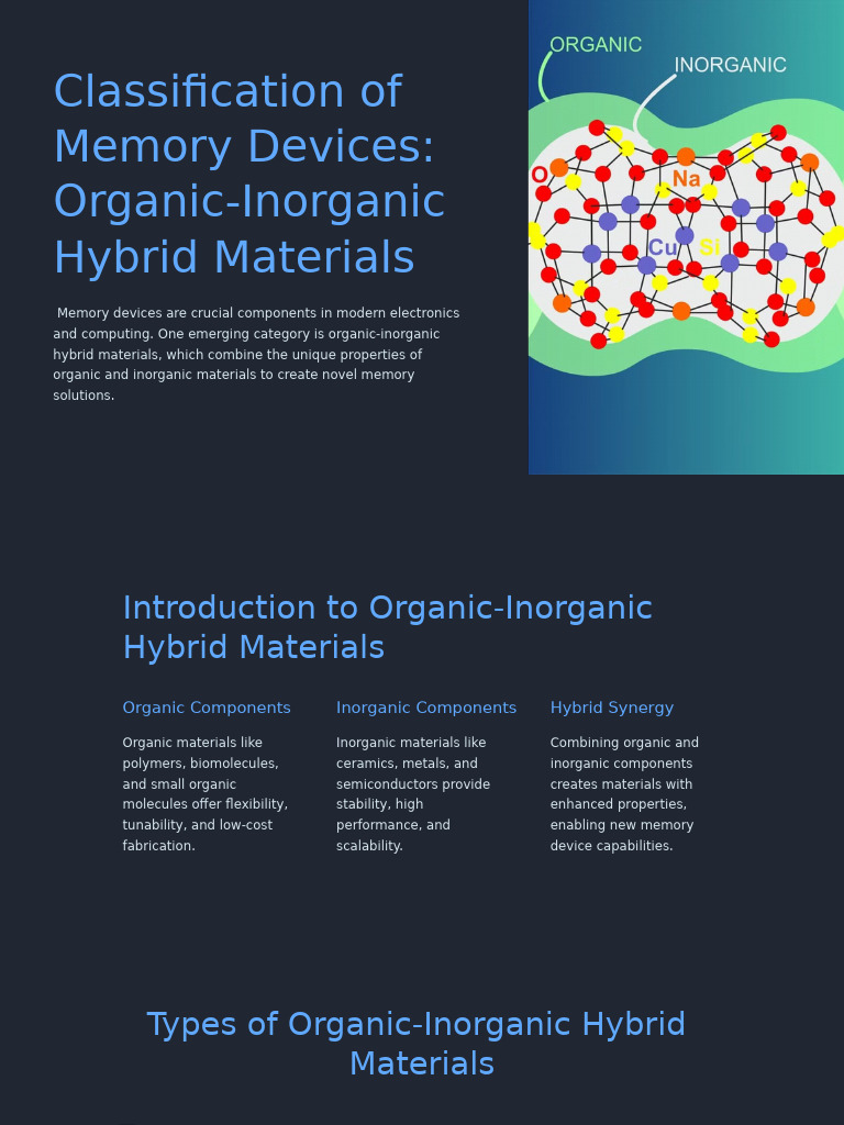 Classification of memory devices organic inorganic hybrid materials pdf