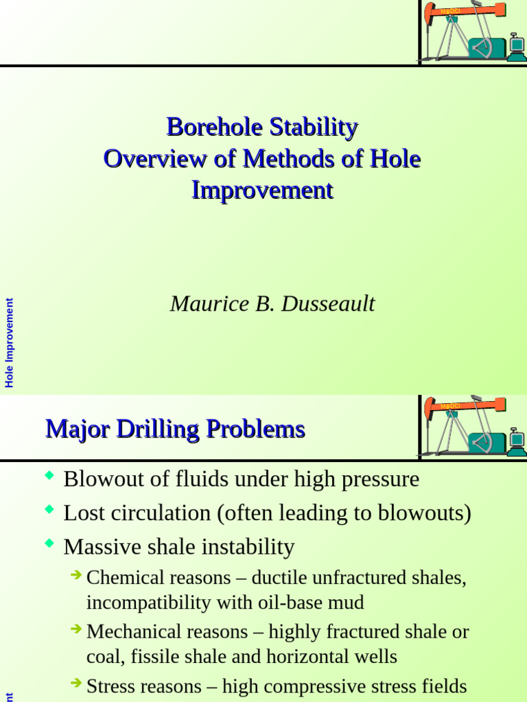 Borehole Stability and Shale Instability | PDF | Oil Well | Blowout ...
